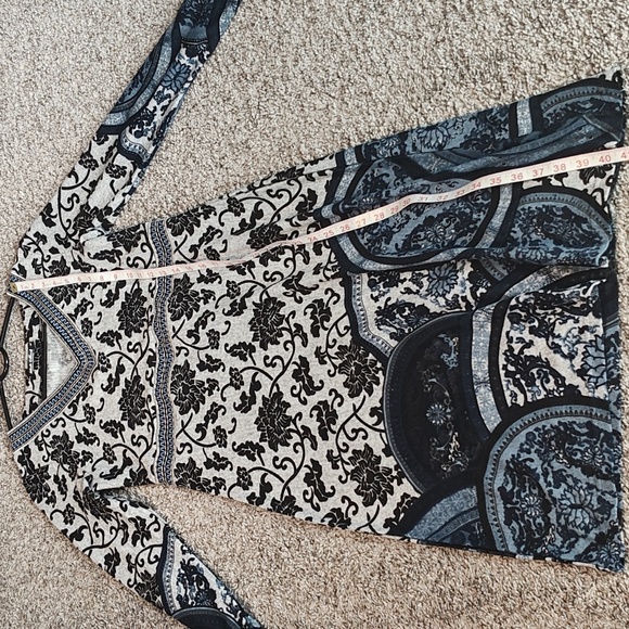 White Mark Gray and Black Floral Long Sleeve Dress Size Small - Picture 3 of 7